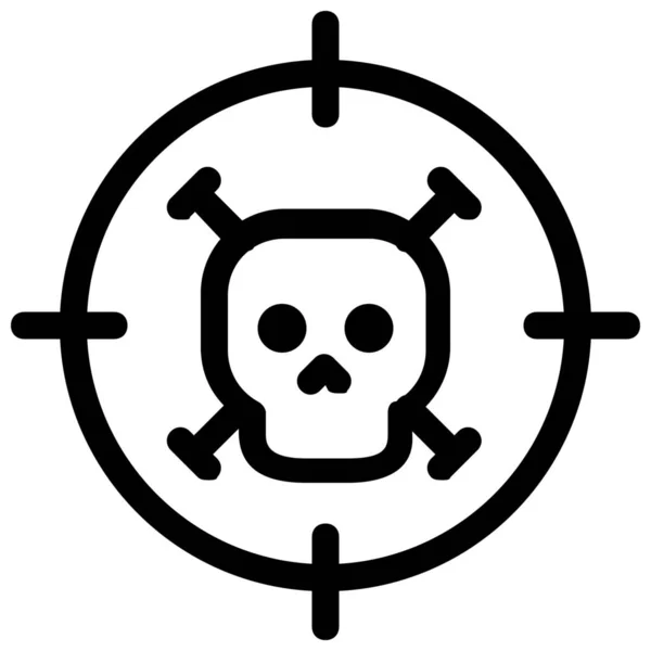 Muerte Cráneo Icono Destino Estilo Esquema — Vector de stock