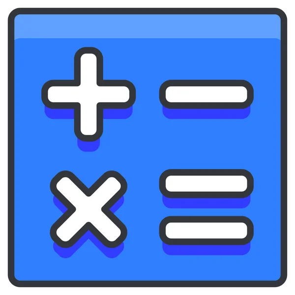 Calculer Les Calculs Icône Éducation Dans Style Contour Rempli — Image vectorielle