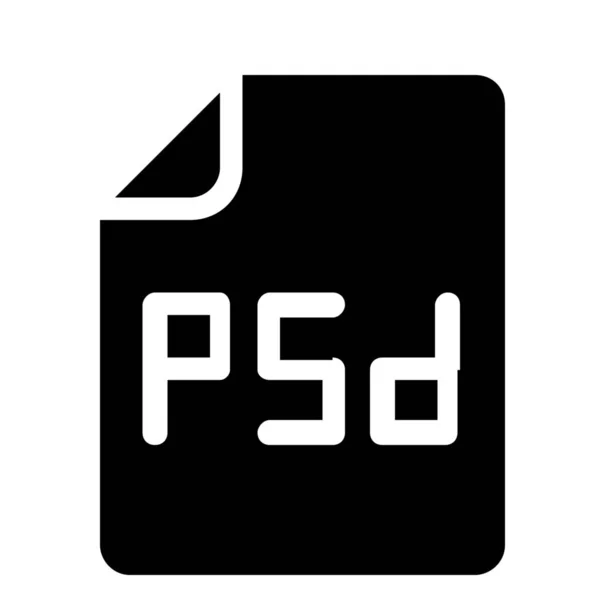 File Format Psd Icon Solid Style — Stock Vector