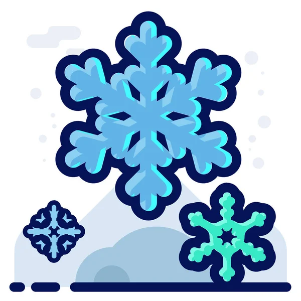 Cold Freeze Snow Icon Filled Outline Style — Stock Vector