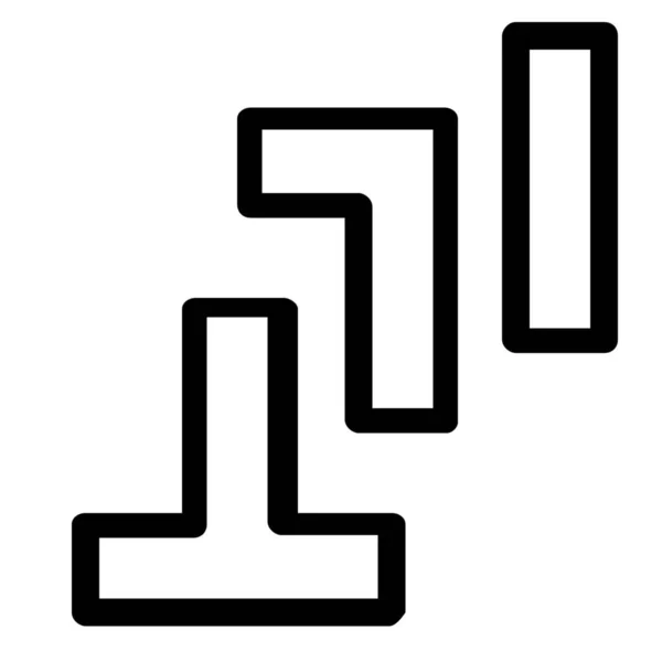 Tetris Játék Ikon Körvonalazott Stílusban — Stock Vector