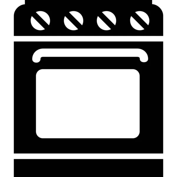 Kochausrüstung Heim Ikone Soliden Stil — Stockvektor