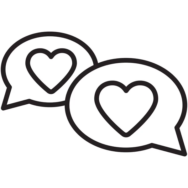 Celebrar Chat Icono Del Corazón Estilo Esquema — Archivo Imágenes Vectoriales