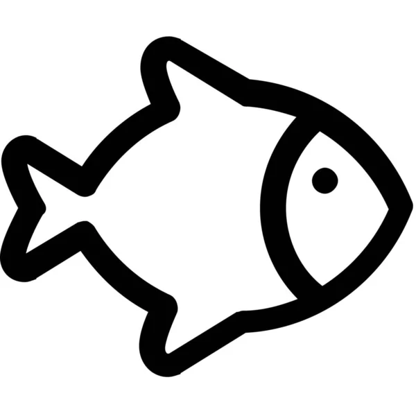 Fisk Mat Hälsosam Ikon Kontur Stil — Stock vektor