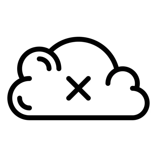 Cancelar Nube Eliminar Icono Estilo Esquema — Vector de stock