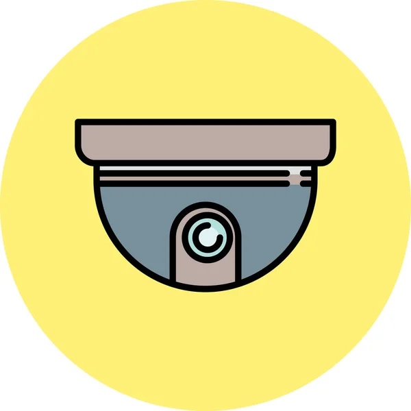 Значок Безпеки Пристрою Камери Заповненому Стилі Контуру — стоковий вектор
