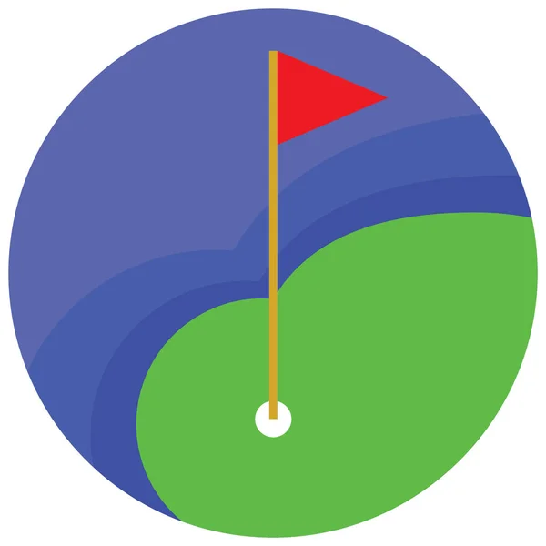 Flag Golf Deliği Simgesi Düz Stil — Stok Vektör