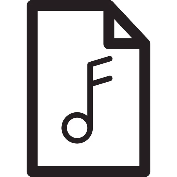 Icône Musique Fichier Document Dans Style Solide — Image vectorielle