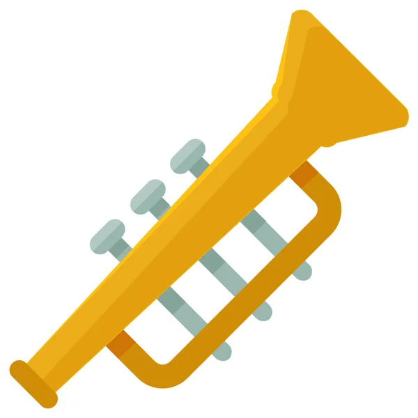 Trumpet Instrument Music Icon Flat Style — Stock Vector