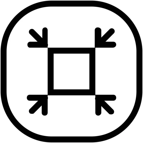 Formaat Aanpassen Pictogram Verkleinen Outline Stijl — Stockvector