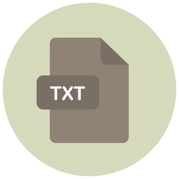 Extensie Bestand Txt Pictogram Platte Stijl — Stockvector