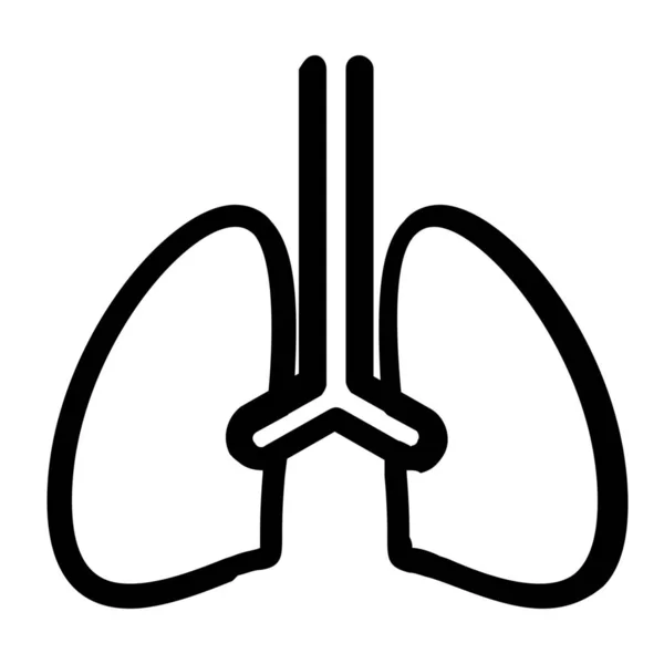 Akciğerler Tıbbi Sağlık Ikonu Ana Hatları Biçiminde — Stok Vektör