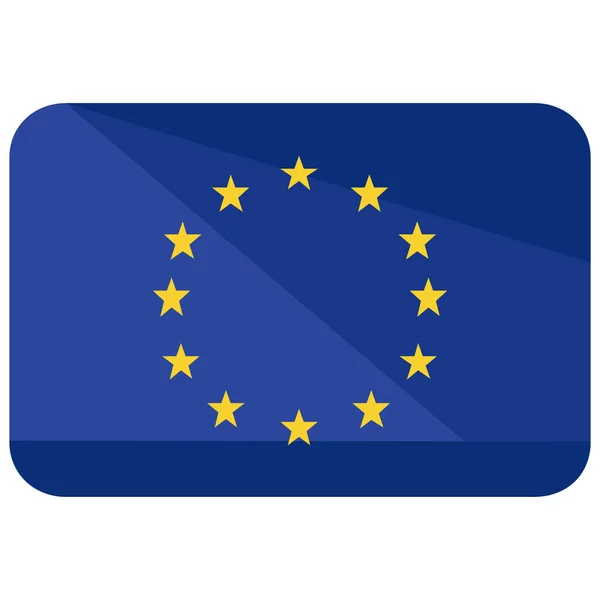 Land Europa Flagga Ikon Platt Stil — Stock vektor
