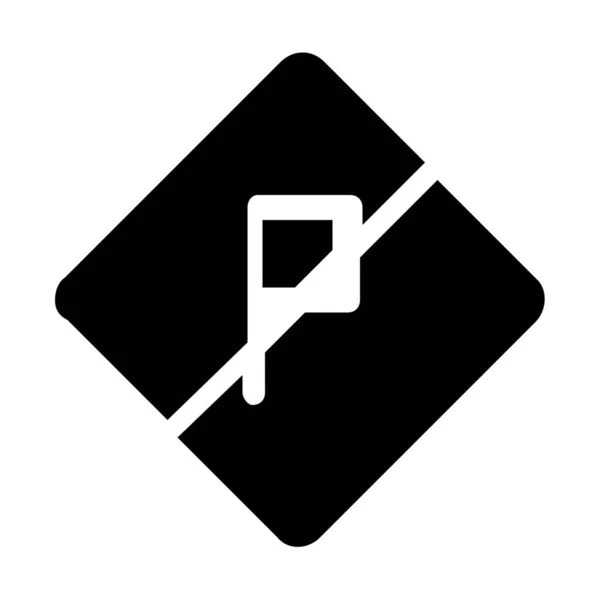 Geen Parkeerbord Pictogram Solid Stijl — Stockvector