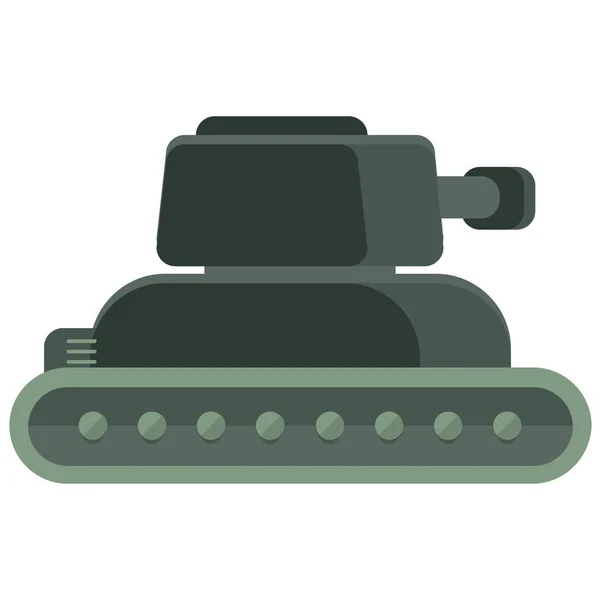 Tank Militair Transport Icoon Platte Stijl — Stockvector
