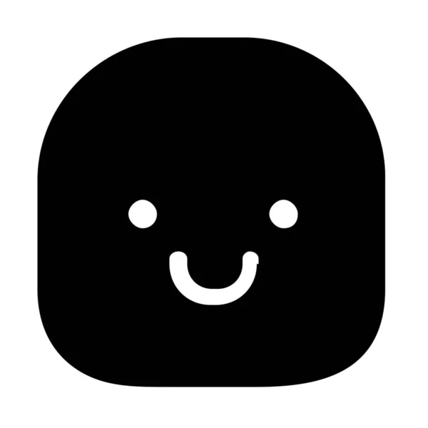 Emoticon Happy Smile Icon Solid Style — Stock Vector