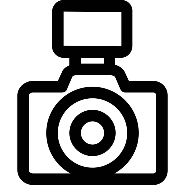 Camera Device Flash Icon Outline Style — Stock Vector