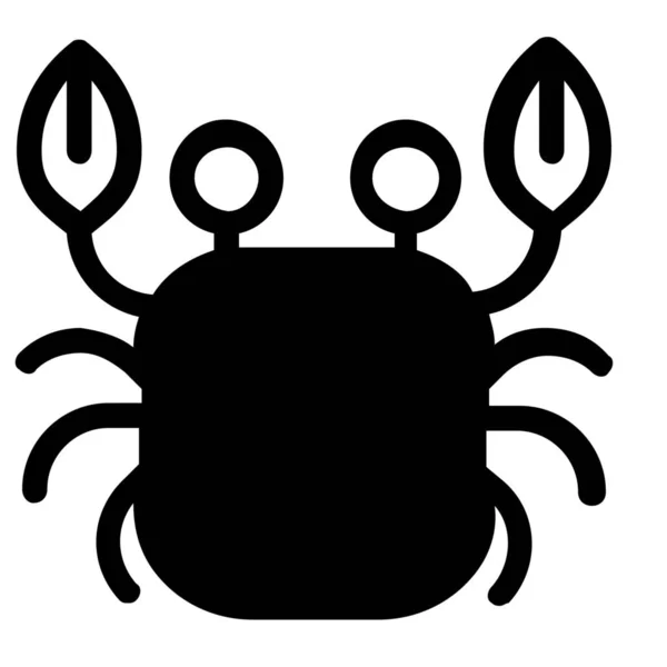 Crabe Animal Icône Solide Dans Style Solide — Image vectorielle