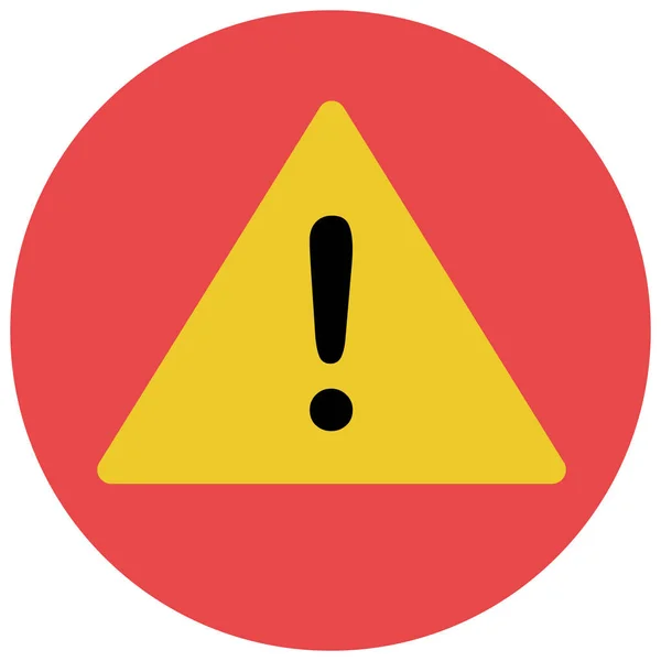 Alerta Ícone Notificação Perigo Estilo Plano — Vetor de Stock