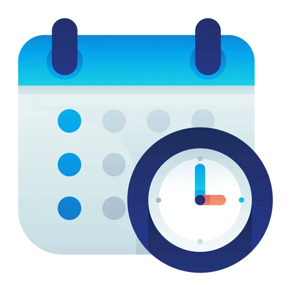 Calendario Reloj Effeciency Icono Estilo Suave — Vector de stock