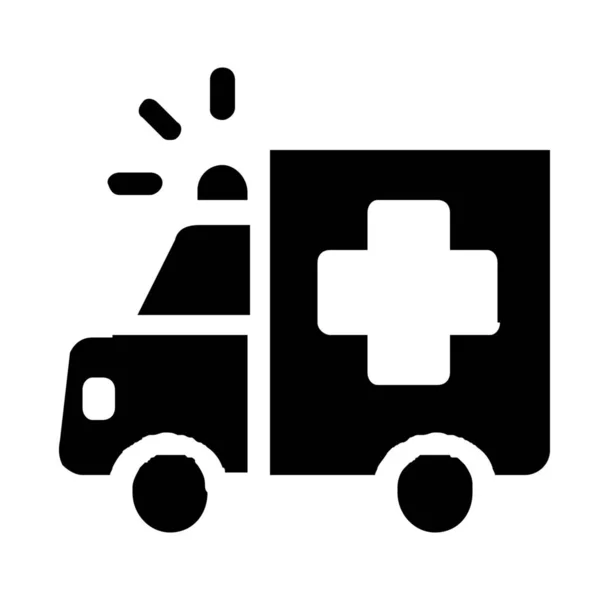 Krankentransportfahrzeug Ikone Soliden Stil — Stockvektor