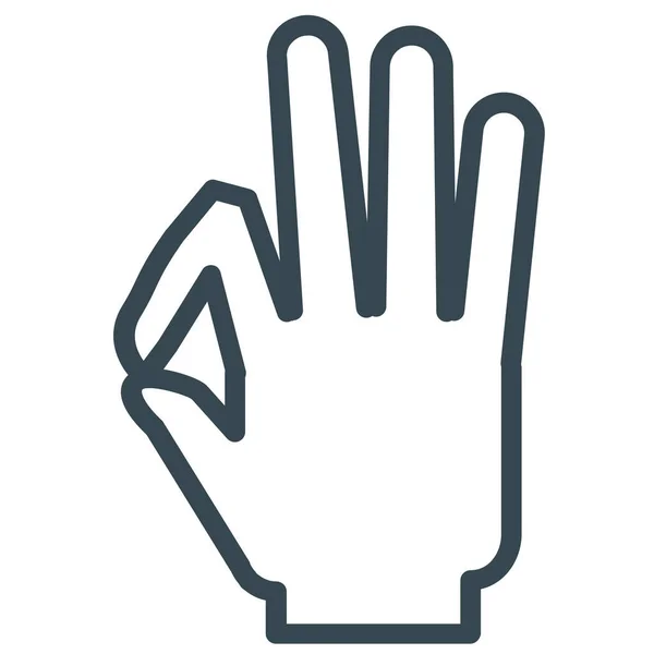 Καταδύσεις Εικονίδιο Χειρονομία Δάχτυλα Στυλ Περίγραμμα — Διανυσματικό Αρχείο