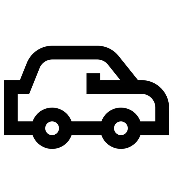 アウトラインスタイルの車のタクシー輸送アイコン — ストックベクタ