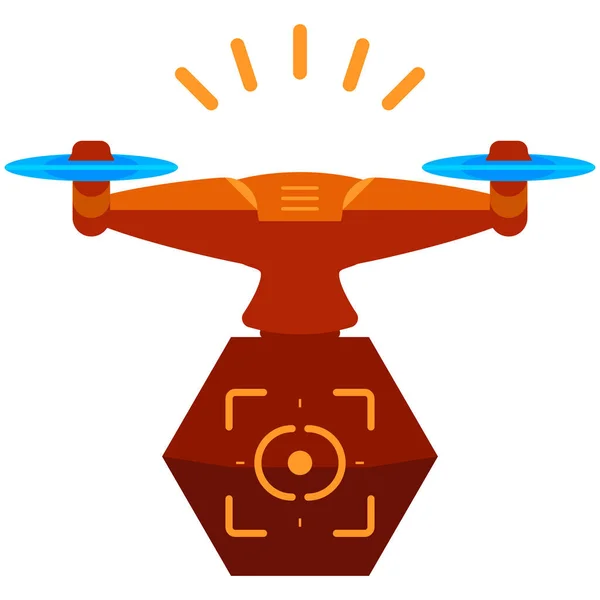 Drone Target Icona Piatta Stile Piatto — Vettoriale Stock