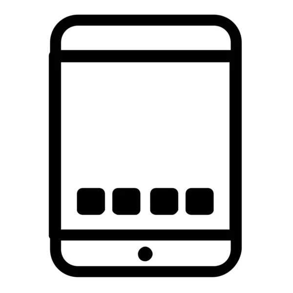 Ikona Technologii Elektronicznej Tabletu Konturze — Wektor stockowy