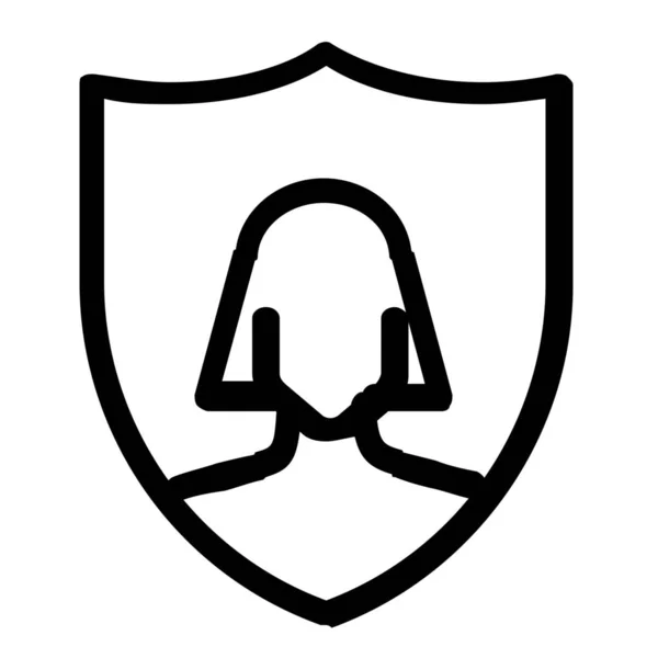 Icono Seguridad Del Perfil Cuenta Estilo Esquema — Vector de stock