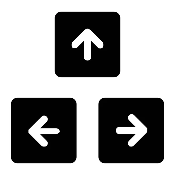 Pfeilsymbole Auf Der Tastatur Solid Stil — Stockvektor