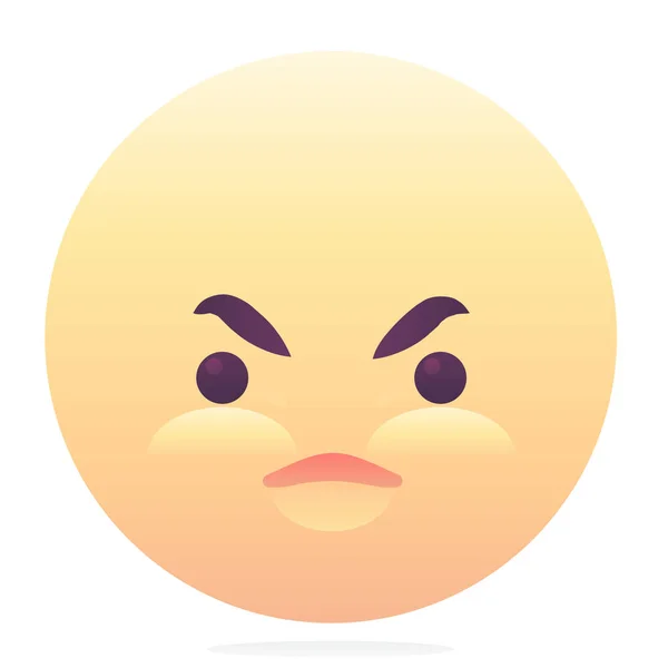 Ícone Emoticons Emoji Irritado Estilo Suave — Vetor de Stock