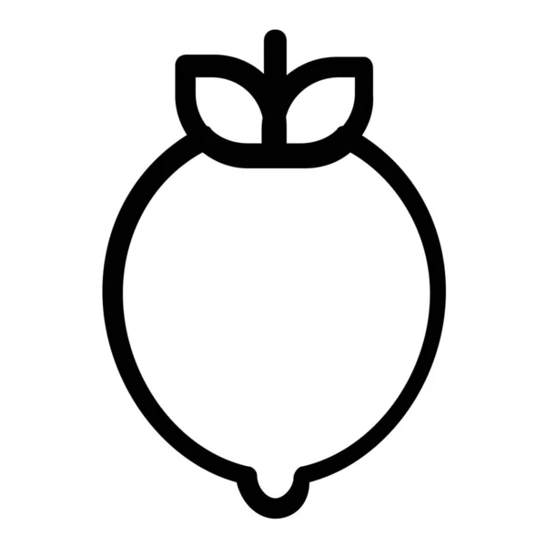 Lebensmittel Frucht Zitrone Symbol Umriss Stil — Stockvektor