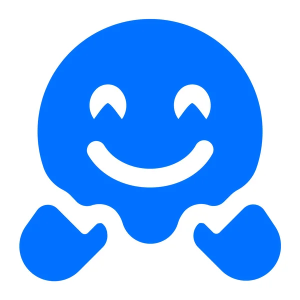 Emoji Emoticonwellen Symbol Soliden Stil — Stockvektor