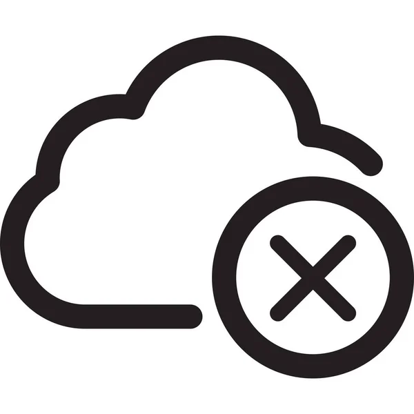 Anulować Ikonę Chmury Checkmark Stylu Outline — Wektor stockowy