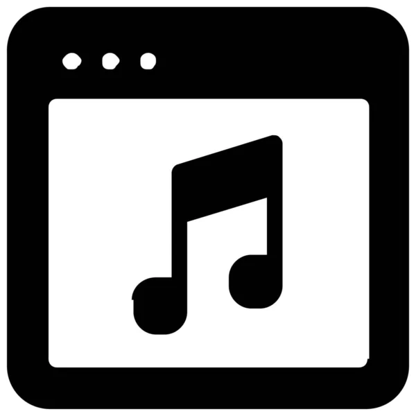 Browser Musik Webseiten Symbol Solid Stil — Stockvektor