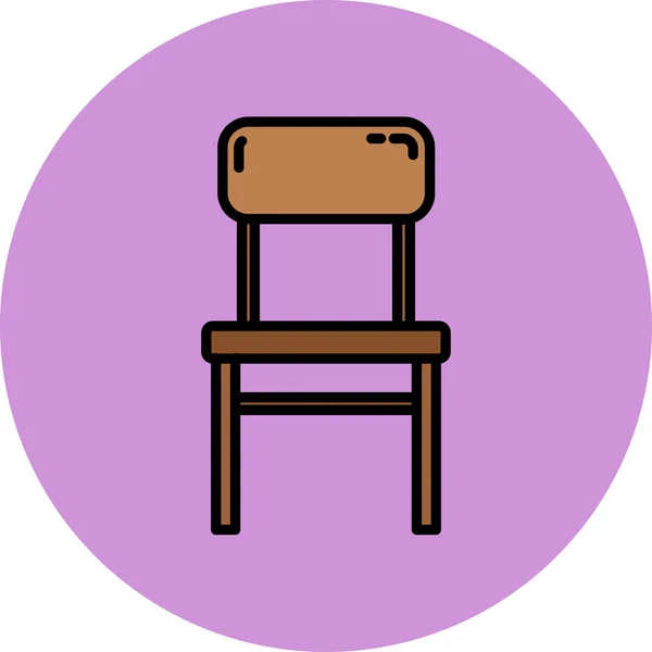 Ícone Mobiliário Jantar Cadeira Estilo Esboço Preenchido — Vetor de Stock