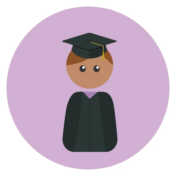 Estudio Ciencias Icono Graduado Estilo Plano — Vector de stock