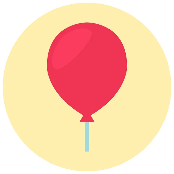 Party Ballon Valentine Ikone Flachen Stil — Stockvektor