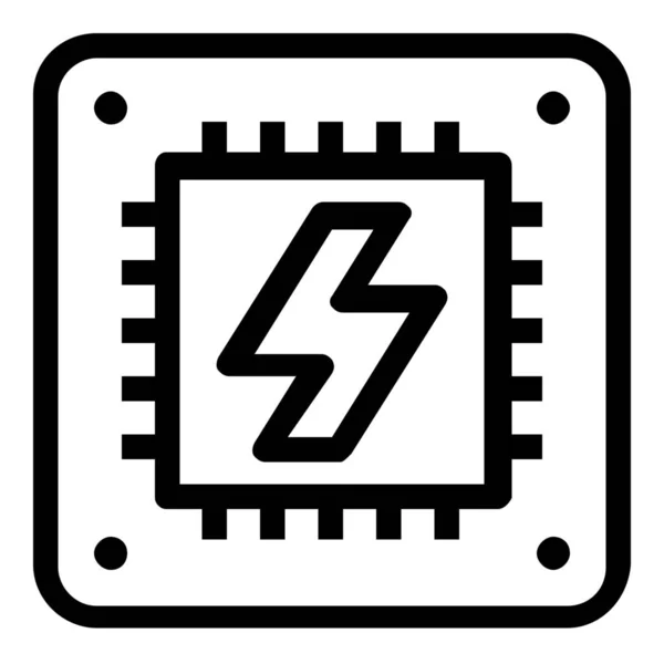 Icono Microchip Electrónico Eléctrico Estilo Outline — Vector de stock