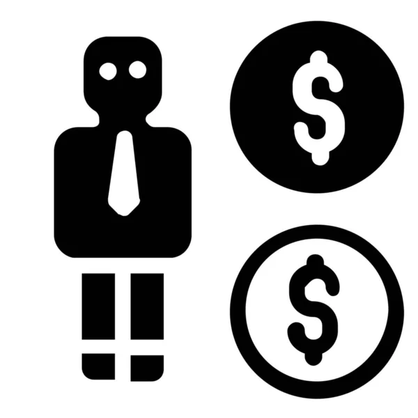 Ikona Profilu Finansowego Konta Stylu Solid — Wektor stockowy