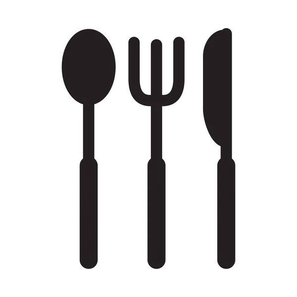 Cubiertos Alimentos Tenedor Icono Estilo Sólido — Vector de stock