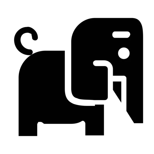 Animal Elephant Solid Icon Solid Style — Stock Vector