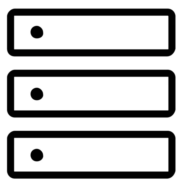Ikona Serveru Seznamu Databází Stylu Osnovy — Stockový vektor