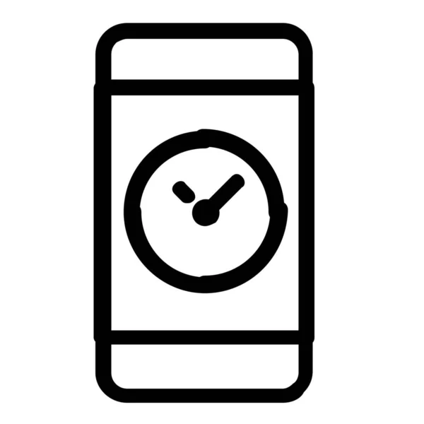 Klocka Smartphone Tid Ikon Rampljusstil — Stock vektor