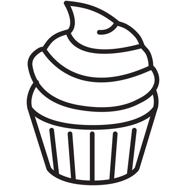 Cupcake Schmücken Köstliches Symbol Outline Stil — Stockvektor