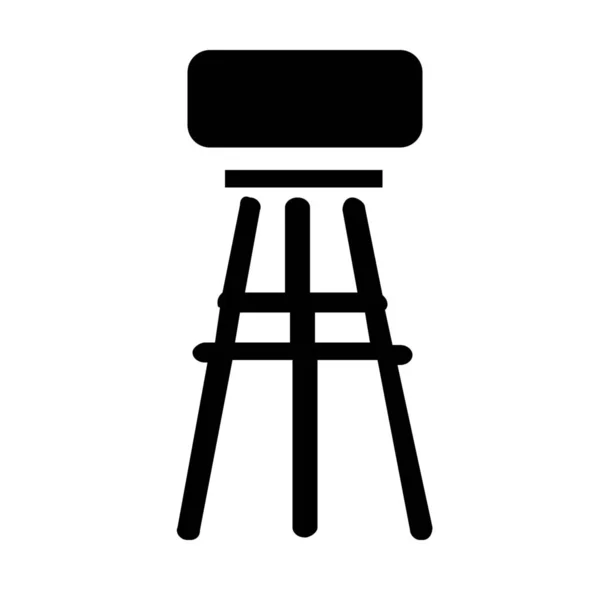 Bar Chair Stool Icon Solid Style — Stock Vector