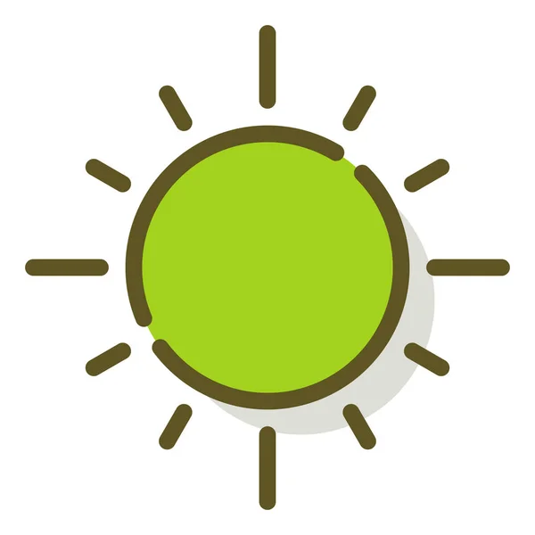 Солнечная Солнечная Иконка Стиле Заполненного Контура — стоковый вектор