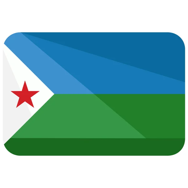 Djibouti Country Flag Icon Flat Style — 图库矢量图片