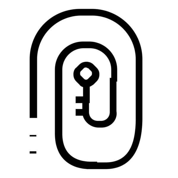 Bijlage Sleutel Link Pictogram Outline Stijl — Stockvector